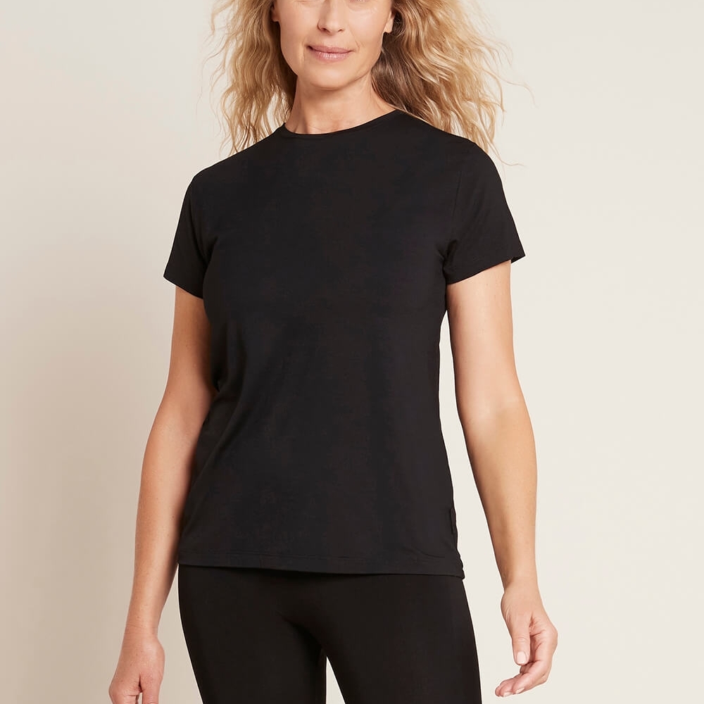 BOODY Women's Black Short Sleeve Bamboo Blend Tee Size M